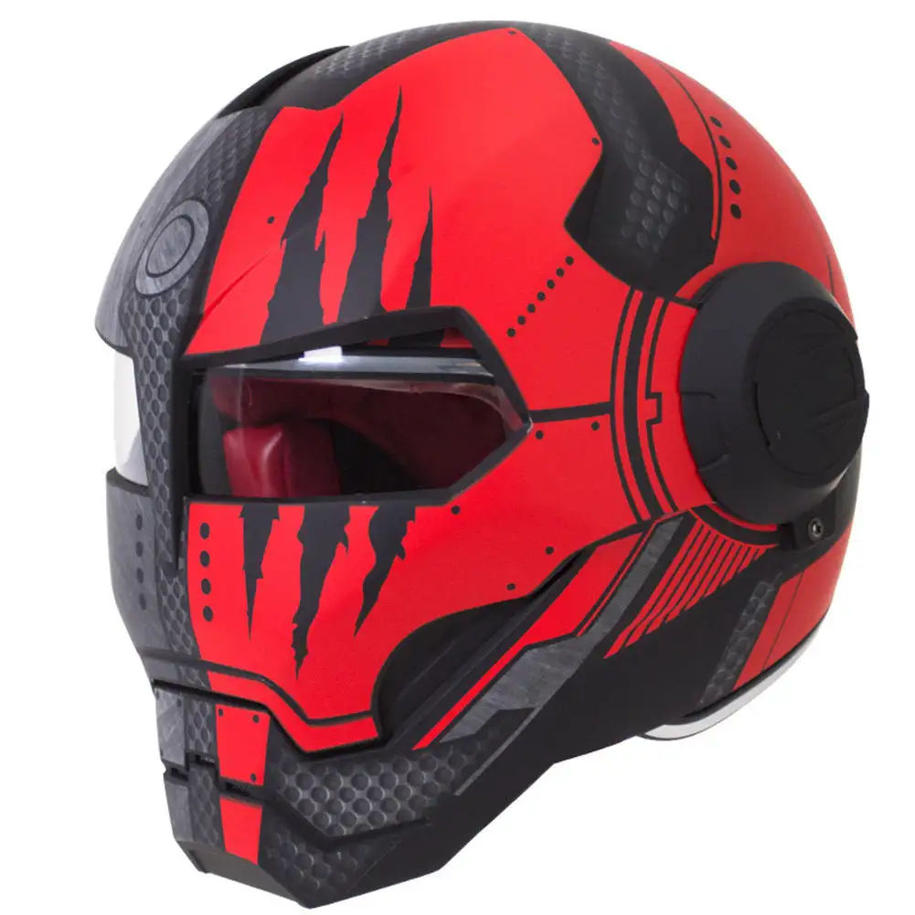 Nhà Máy Thiết Kế Skull Mũ Bảo Hiểm Marvel Xây Dựng Động Cơ Mũ Bảo Hiểm Siêu Mát Offroad ABS Kép Visor An Toàn Xe Máy Mũ Bảo Hiểm