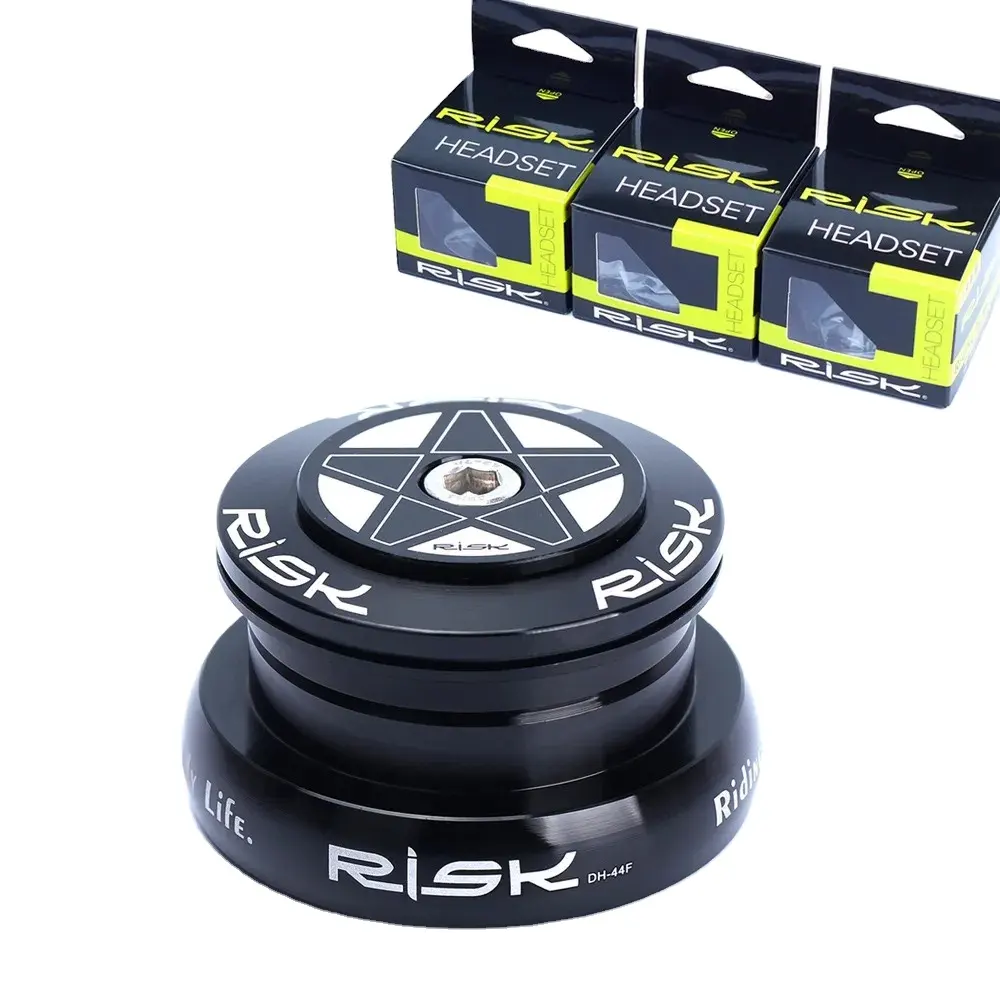 Risk bicicleta headset para 34/41/41, 8/44/49, 7/50, 6/55/56mm, tubo de cabeça 28.6mm 1 1/8 reto ou 1.25-1.5 "1, 1/4-1/2, garfo afunilado