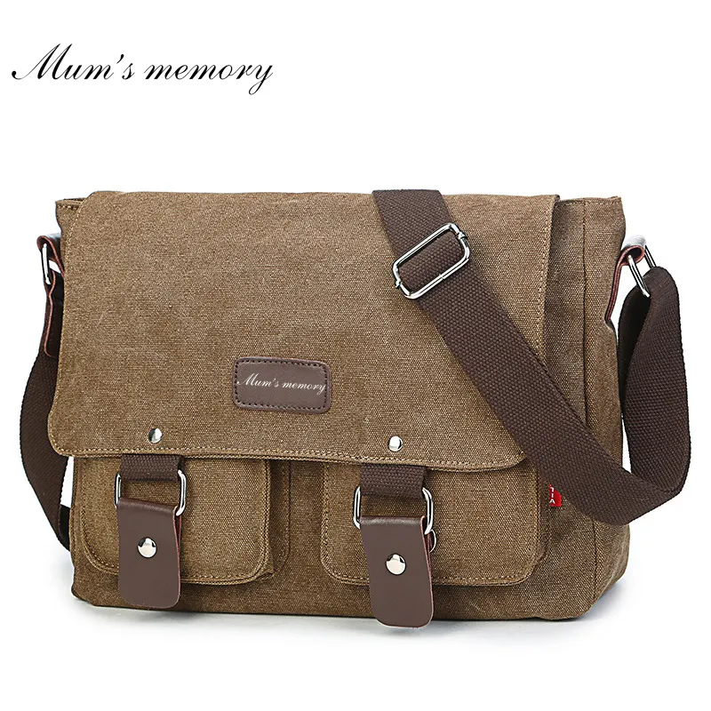 Messenger Bag Memória da mãe para homens Vintage Canvas Satchel Mulheres Viagem Shoulder bag Laptop Bags Bookbag