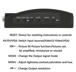 Adaptador AV compuesto a VGA para monitores CRT/jugadores de proyectores/consola de juegos antigua 480i a resolución 1024x768 RCA a VGA