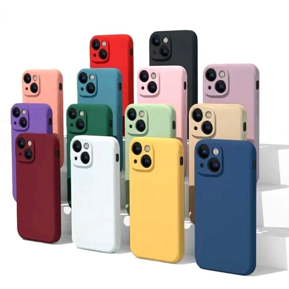 Étui de protection antichoc en silicone souple liquide avec logo de couleur personnalisé d'origine pour iPhone 15 14 11 12 13 Pro Max étui de téléphone