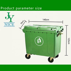 1100L çöp kutusu tekerlekli plastik çöp kovası çöp açık çöp kutusu 1100 litre plastik haddeleme kapak tipi - Product Image 2