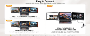 アップグレードS3 FHD 1080P IPSトリプルポータブルモニター超薄型ラップトップスクリーンエクステンダータイプCインターフェイスとスピーカー内蔵 - Product Image 2