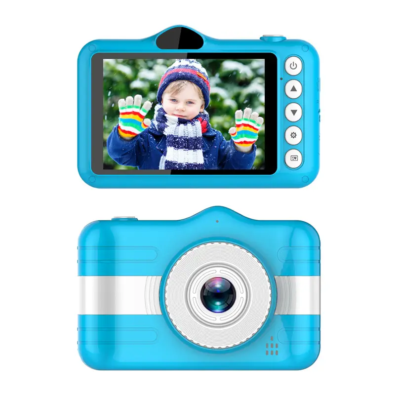 Mini cámara de vídeo Digital para niños, carcasa de PC, de silicona respetuosa con el medio ambiente, MOS, LCD de 2,0 pulgadas, rosa, azul, 400mah, gran oferta