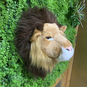 Yüksek kaliteli aslan simülasyon hayvan kafası duvar dekor için gerçekçi dolması hayvan kafası duvar asılı aslan peluş oyuncak - Product Image 3