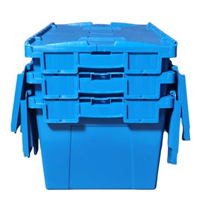 Caja de almacenamiento de plástico apilable y encajable que ahorra espacio con tapas Cajas de plástico - Product Image 3