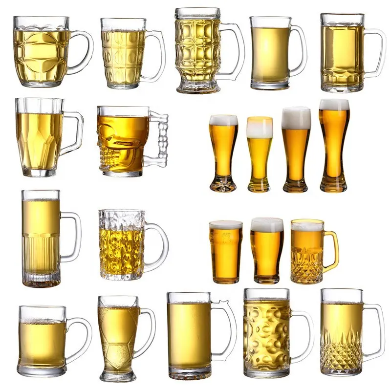 Tazas de cerveza de alta calidad, 500ml, 24oz, con mango, steins y refrescos