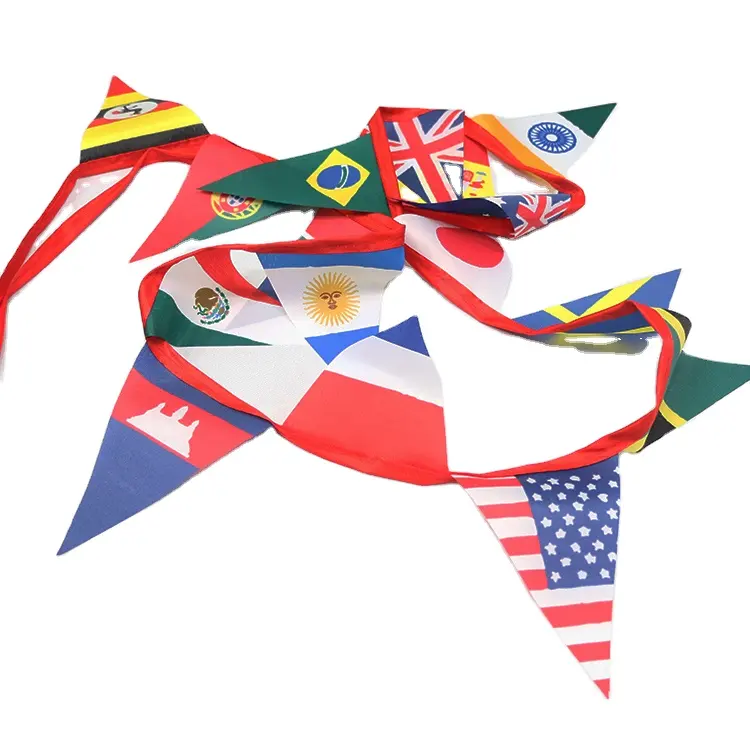 Bandiere a stringa personalizzate per eventi di celebrazioni di nozze di compleanno paesi in tutto il mondo bandiere dei giochi che consegnano bandiere sventolanti