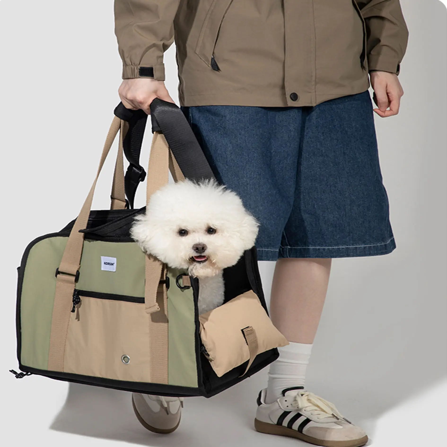 MOFESIPI Carrier for Cats Ventilated Adjustable Dog Carrying Bag Portable Pet Tote Bag Foldable Travel Pet Shoulder Bag