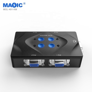 Novelty 1080P HD KVM <strong>VGA</strong> Switch 4 <strong>Input</strong> 1 <strong>Output</strong> USB2.0 Video Switcher Converter for Monitors Keyboard Mouse