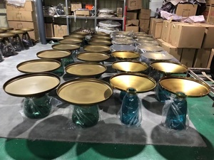 リビングルームのための工場モダンで豪華な丸い金属面と色付きの強化ガラスベースセンターティーコーヒーテーブル - Product Image 6