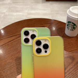 เคสฝาหลัง PC เนื้อนิ่มกันกระแทกหลากสีไล่ระดับสีสำหรับ iPhone 15 14 Plus 13 12 11 Pro Max เคสโทรศัพท์มือถือสีนีออน - Product Image 2