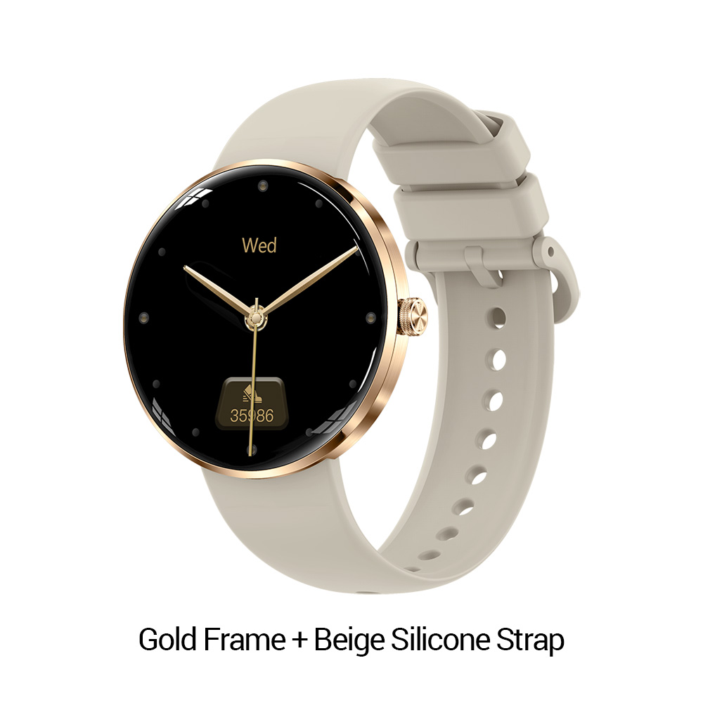 Gold Frame + Beige Silicone Strap