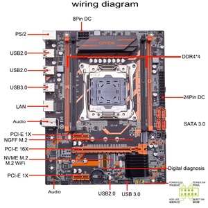 QIYIDA ชุดคิตเมนบอร์ด X99,สำหรับ Intel LGA2011-3 Xeon E5 2670 V3 CPU (2*8GB) 16GB DDR4 ECC Memory M-ATX NVME M.2 - Product Image 3