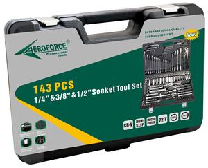 AE-S143ชุดเครื่องมือแบบผสม1/4 "& 3/8" & 1/2 "จำนวน143ชิ้นชุดเครื่องมือหมุนปรับแต่งได้ - Product Image 2