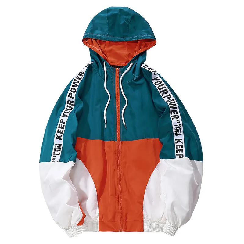 Wholesale polyester satin baseball outdoor sports jacket hoodie running men's jacket
