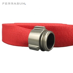 FERRASUN。ポリエステルジャケット付きの赤い攻撃用消防ホースEPDMライニング