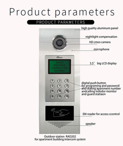<strong>Multi</strong> Apartment <strong>Video</strong> Door Phone <strong>Intercom</strong> for Building <strong>System</strong> 4.3 Inch <strong>Video</strong> <strong>Intercom</strong> for 15 Family in Hebrew Language - Product Image 5