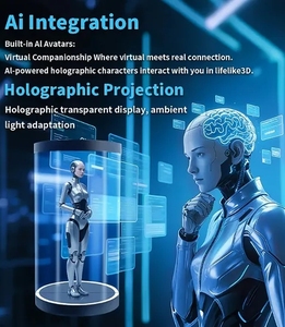 Projection holographique humaine numérique 3D Vitrine transparente 5.5 10.1 21.5 75 pouces Cylindre Ai Interaction Affichage hologramme 3D - Product Image 6
