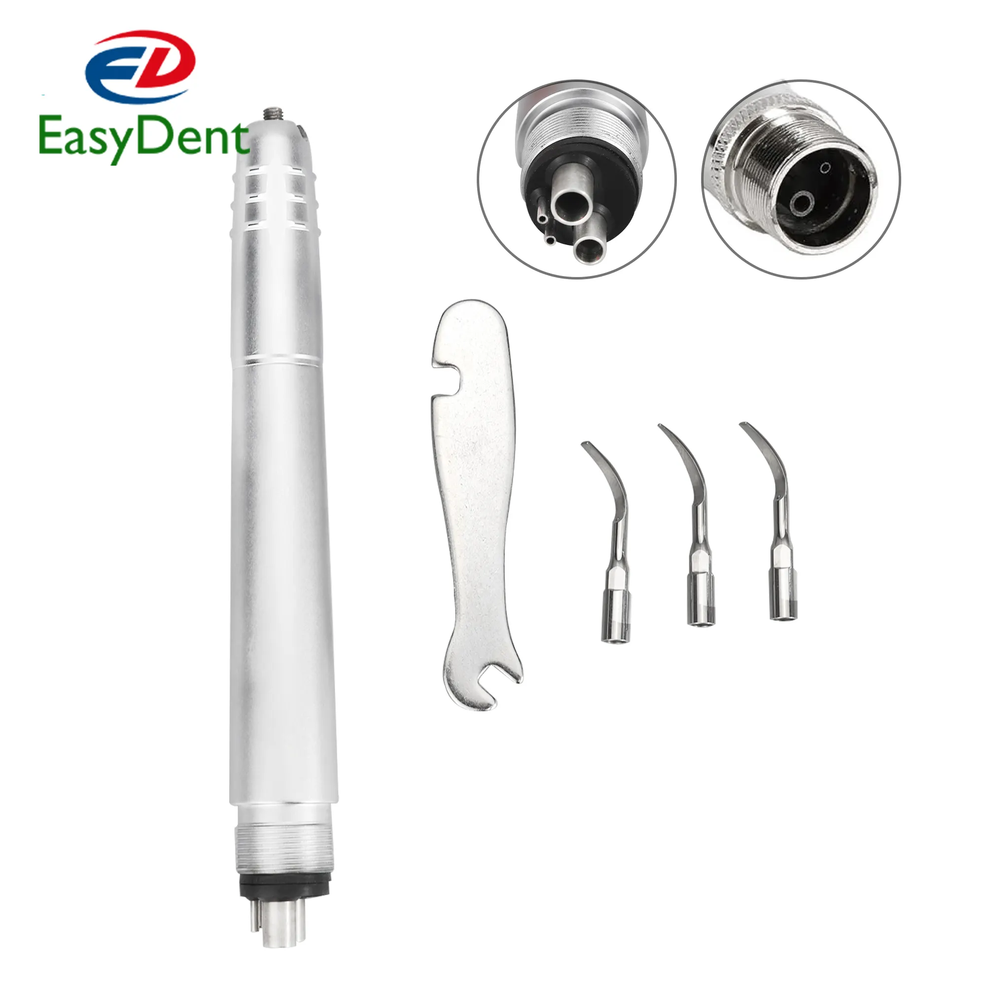 Escarificador ultrasónico de aire Dental, herramienta de pulido, blanqueador Dental, 2 agujeros/4 agujeros, 3 puntas