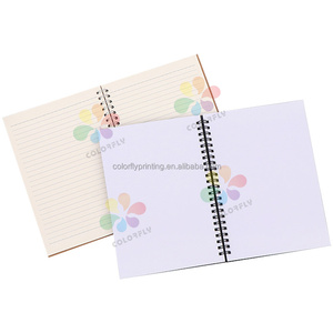 Cuaderno encuadernado en espiral de tamaño A5 de calidad, papel Kraft de línea rayada colorida, cuaderno escolar de 100/200 páginas