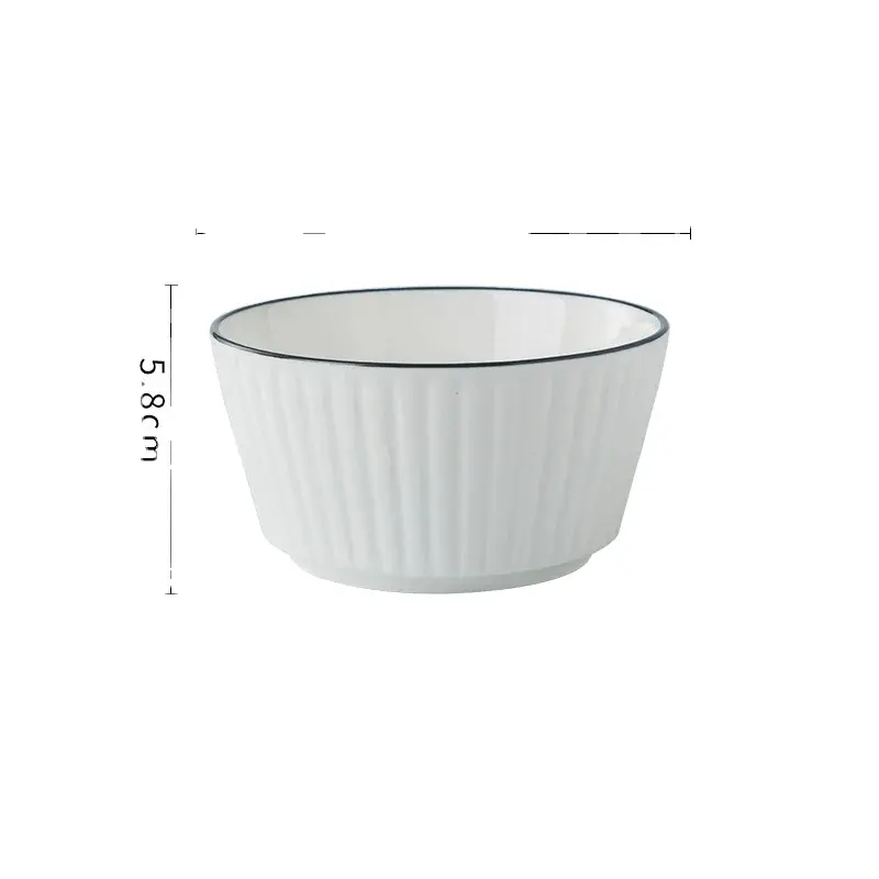 Leichte Luxus Haushalts keramik Geschirr vertikale Maserung rutsch feste freie Kombination von Geschirr Teller Nudelsuppe Schüssel