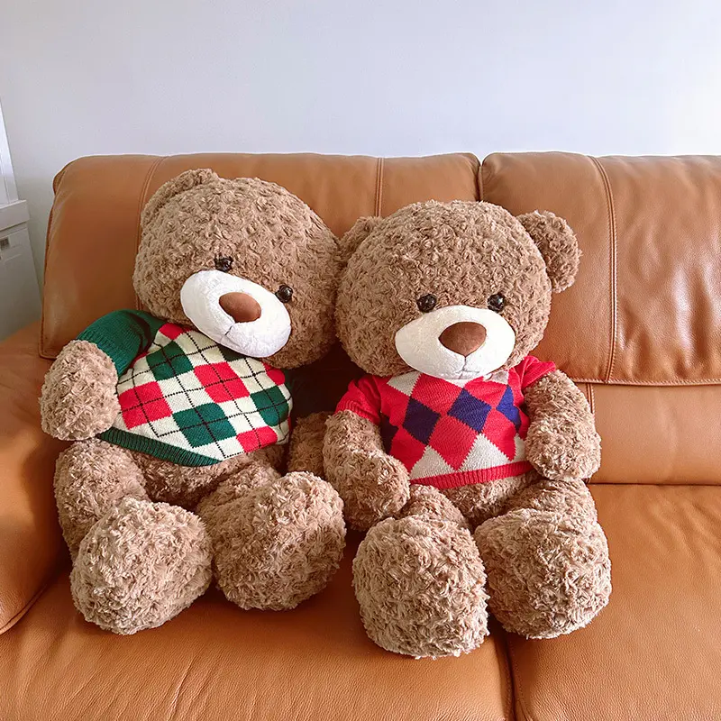 Boneka beruang berkualitas tinggi dengan pakaian yang dapat dipertukarkan mainan boneka hewan kustom beruang lucu