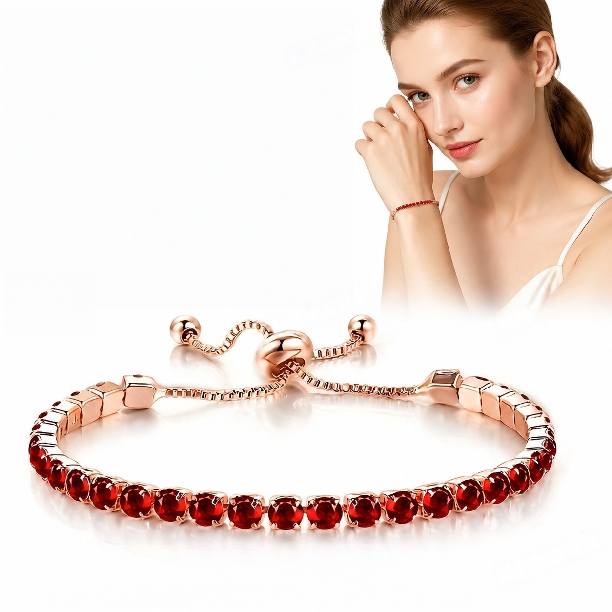 Red diamond-rose gold