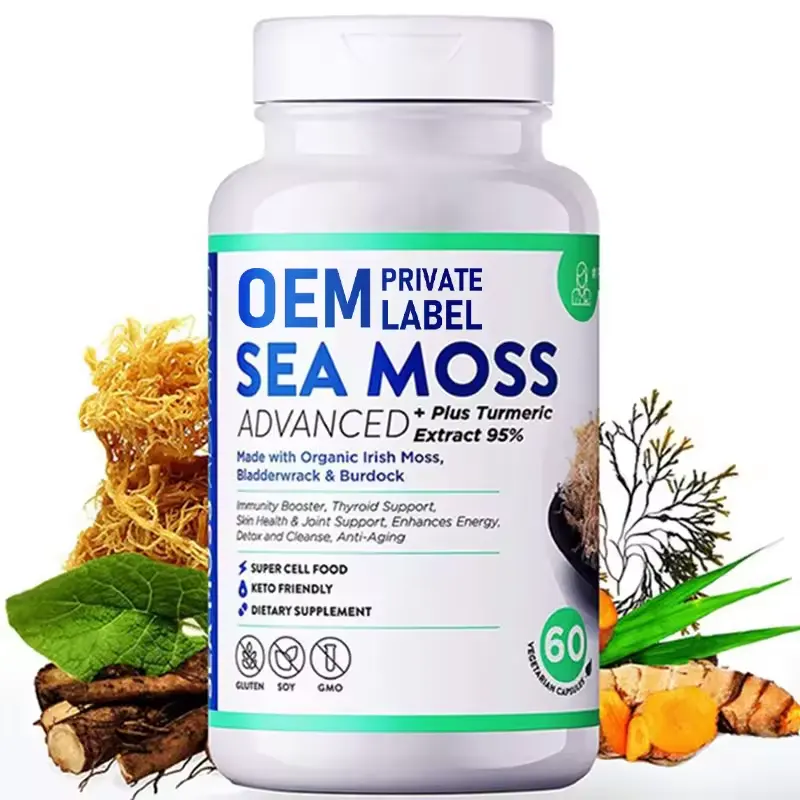 Cápsulas de musgo marino Cápsulas vegetarianas Puras y Naturales Super Food Inmunity Energy Detox Suplementos