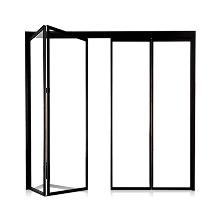 Porte coulissante pliante en aluminium pour intérieur en verre porte pliante pour balcon