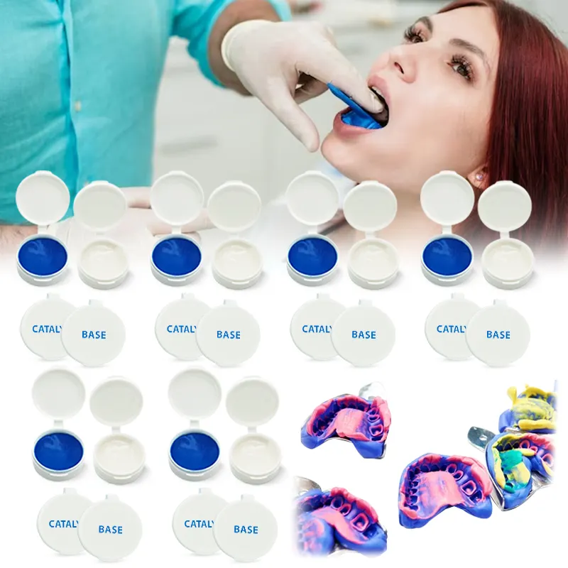 Molde de silicone para moldagem de dentes, grelha retentor de dentes, bandeja de silicone para silicone, kit de grelha dourada, material de impressão