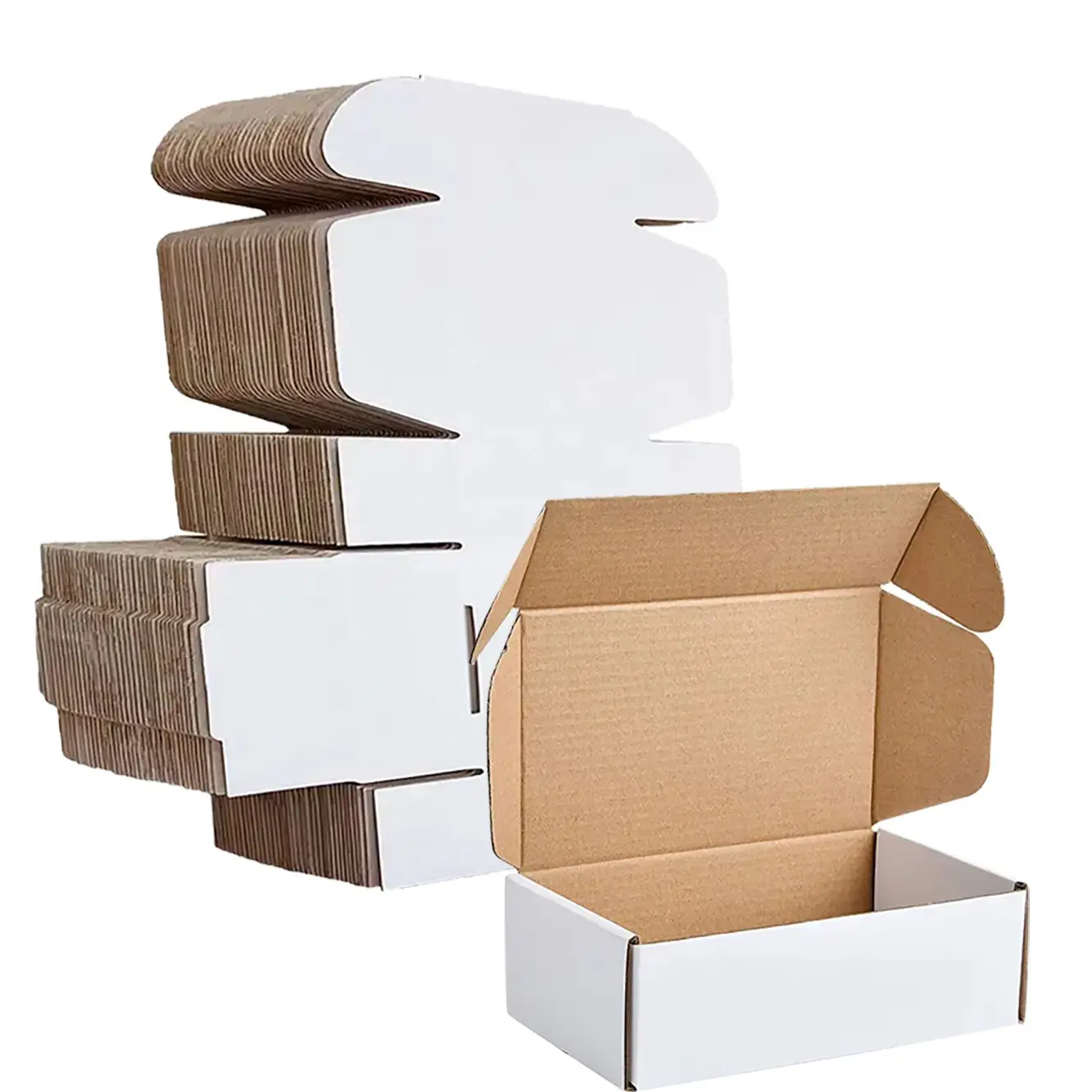 Оптовая продажа, биоразлагаемые складные коробки из гофрированной крафт-бумаги