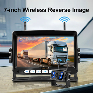 Grabación en bucle 7 pulgadas 4CH cámara de respaldo inalámbrica Kit de Monitor de visión trasera Sistema de Ayuda inversa de seguridad del coche para autobús/remolque/RV/camión - Product Image 2