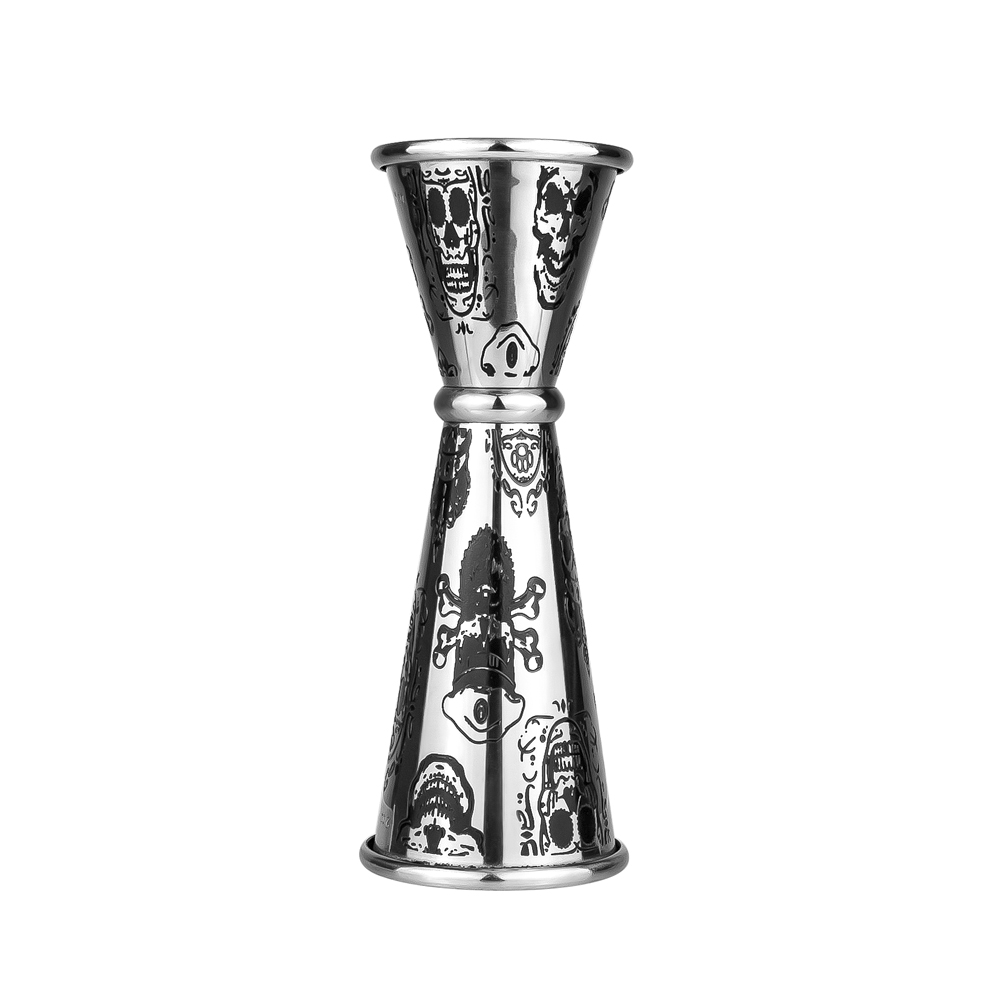 Argent + Crâne Noir Gravé