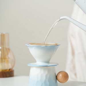 高品质奢华渐变陶瓷咖啡过滤杯套装，适合家庭手工煮咖啡和日常使用 - Product Image 4