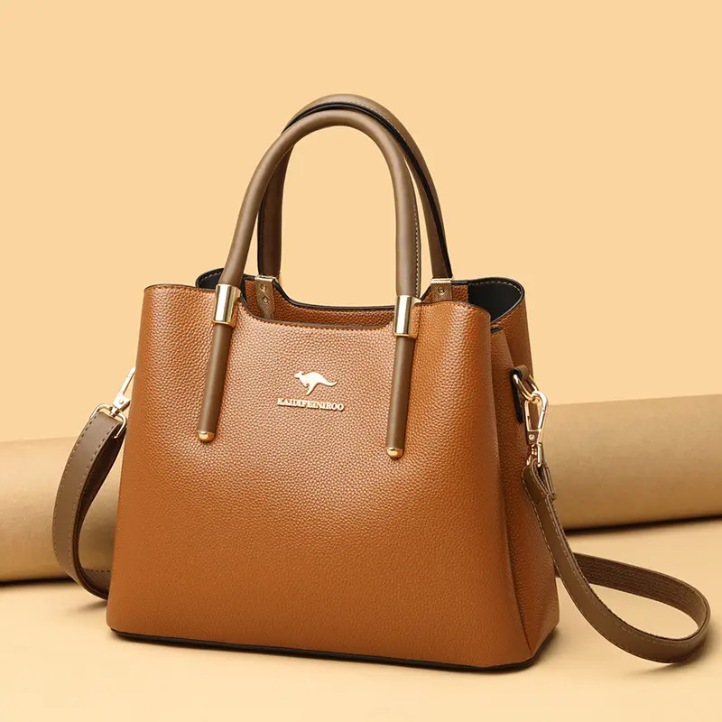 Kangaroo brand women's bag high-end double-sided handbag women's shoulder messenger bag