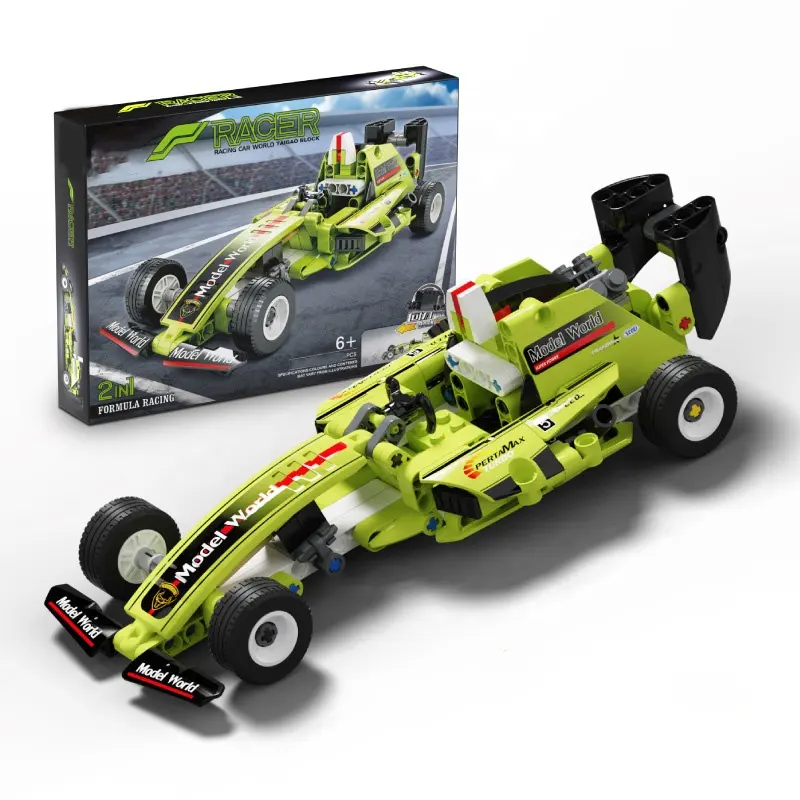 DIY 226 Uds coche de carreras modelo ladrillo juguetes niños auto ensamblar tirar hacia atrás F1 coche bloques de construcción de juguete