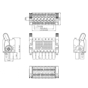 Bloques de terminales enchufables de resorte de doble capa de 3,5mm 15EDGKNHG, bloque de terminales de conector de placa a placa de paso de 3,5mm - Product Image 2