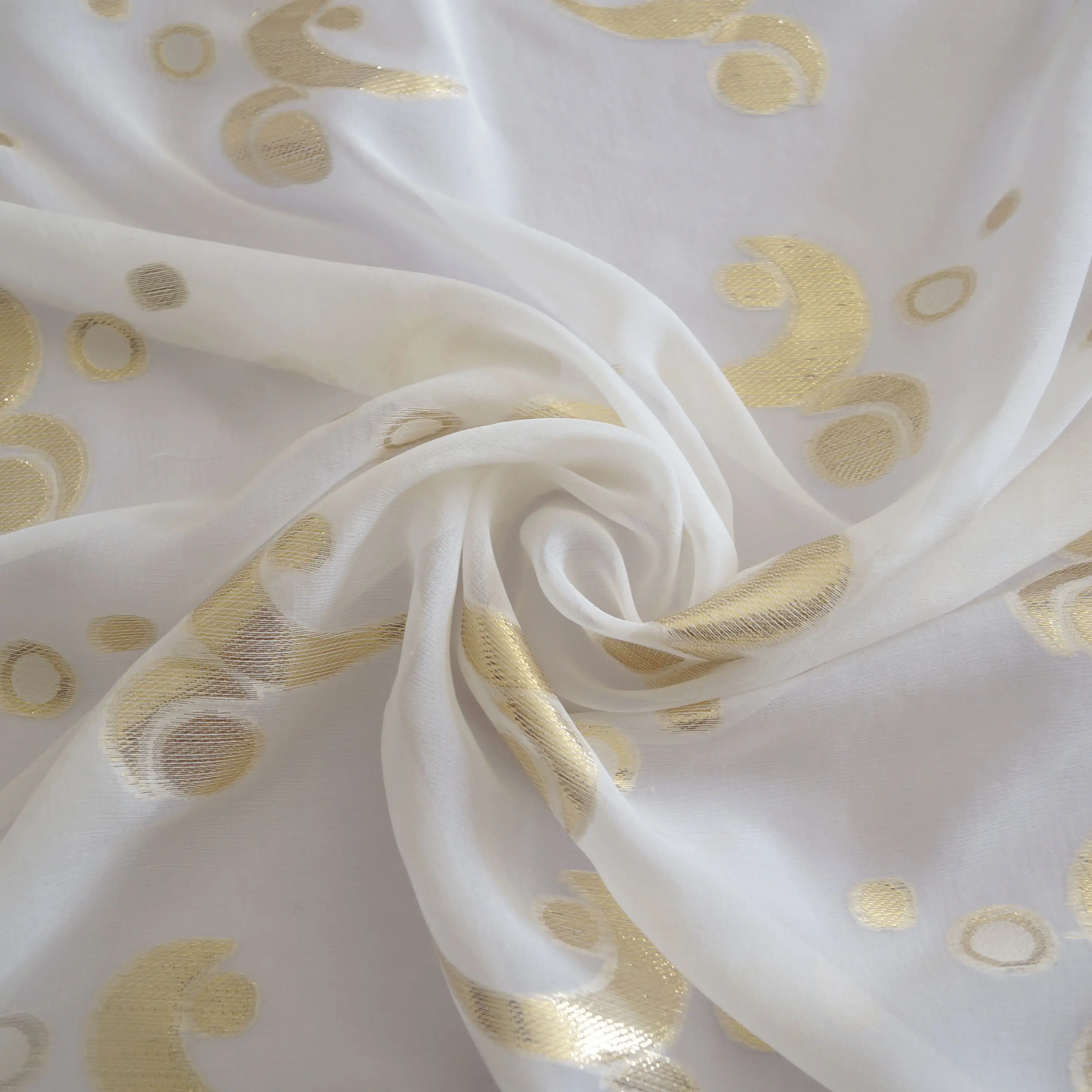 Lápis de tecido de seda feminino, folha de ouro elegante tecido de seda georgette ggt lurex metálico para vestuário de pano