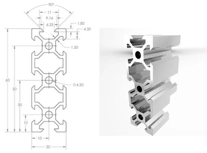 Alta Qualidade <span class=keywords><strong>300mm</strong></span> Comprimento Prata Ou Preto 2060 V Slot Perfil De Alumínio Extrusão <span class=keywords><strong>Linear</strong></span> Rail para CNC Impressora 3D
