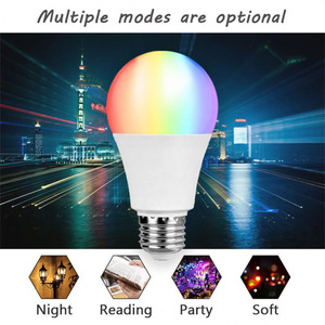 E27 E26 B22 Wifi kontrolü Alexa Google ev uyumlu ses kontrolü çok renk değiştiren 9W 15W RGB renkli hafif LED ampuller - Product Image 6