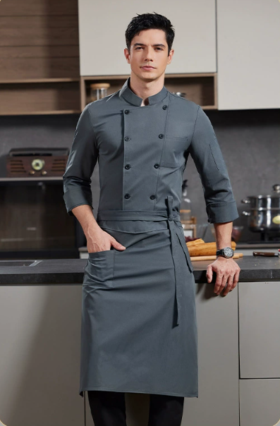 Ensemble gris à manches longues/deux pièces pour hommes
