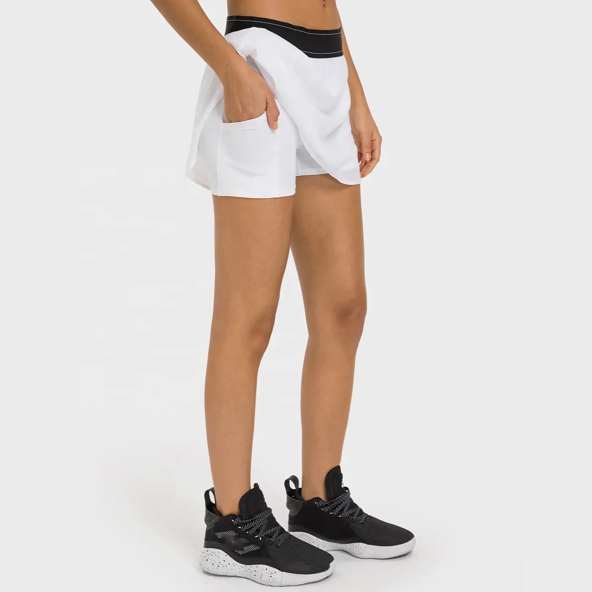 Culottes de tenis para Yoga para mujer, pantalones cortos transpirables de secado rápido para deportes, correr, Fitness, con bolsillo, Mini Pantalones cortos, falda para mujer