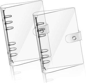 A6 coperchio per raccoglitore in PVC trasparente coperchio per raccoglitore a 6 anelli chiusura con bottone a pressione cartelle a fogli mobili protezione per guscio per Notebook morbida ricaricabile