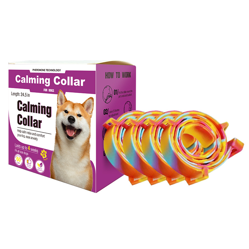 Colored calming collars, 4-pack, 63.5cm for dogs