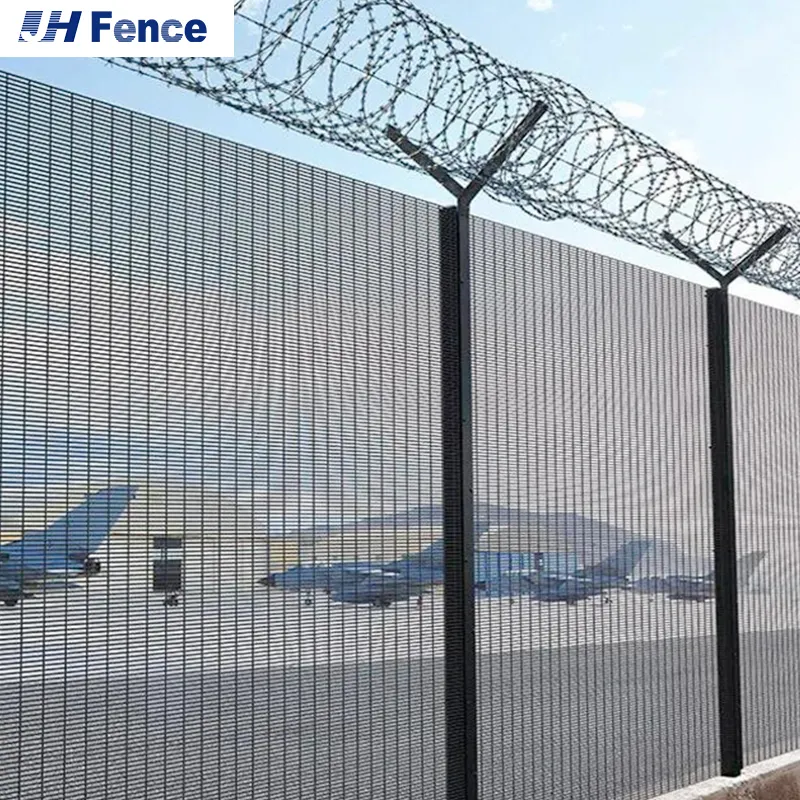 Pannelli di recinzione in rete saldata rivestiti in PVC 358 trasparenti con recinzione in rete e recinzione Anti-salita ad alta sicurezza dell'aeroporto