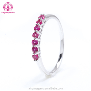 七石戒指红色925纯银cz红宝石戒指 - Product Image 1