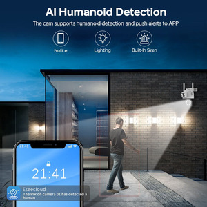 Cámara de red IP inalámbrica de 4MP Sistema de lente dual Ptz Seguimiento de movimiento Seguridad 4CH Wifi NVR CCTV Kit de cámara para el hogar - Product Image 5