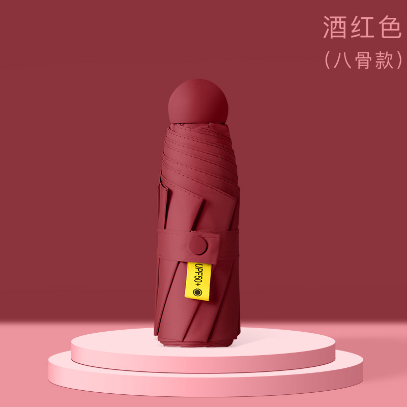 8-ribbed burgundy (single umbrella) semi-shade