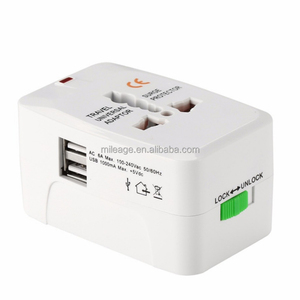 High Quality <strong>Multi</strong>-function Travel <strong>Adapter</strong> Global Universal Power <strong>Plug</strong> <strong>With</strong> Double USB Port Charger Converter <strong>EU</strong> UK US AU <strong>Plug</strong> - Product Image 1
